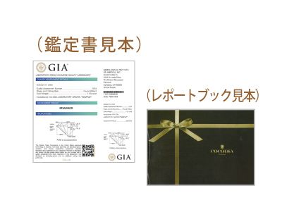 STEP 5で完成したジュエリーと鑑定書