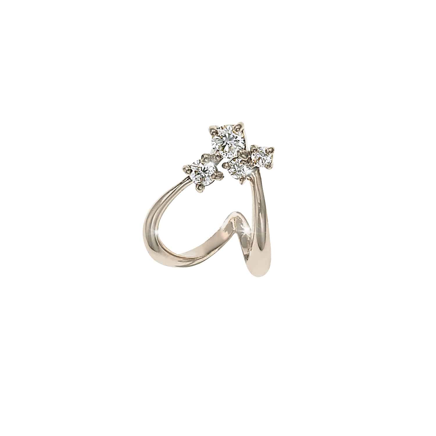 K18 EARTH GOLD ダイヤモンド ピアス シングル左用