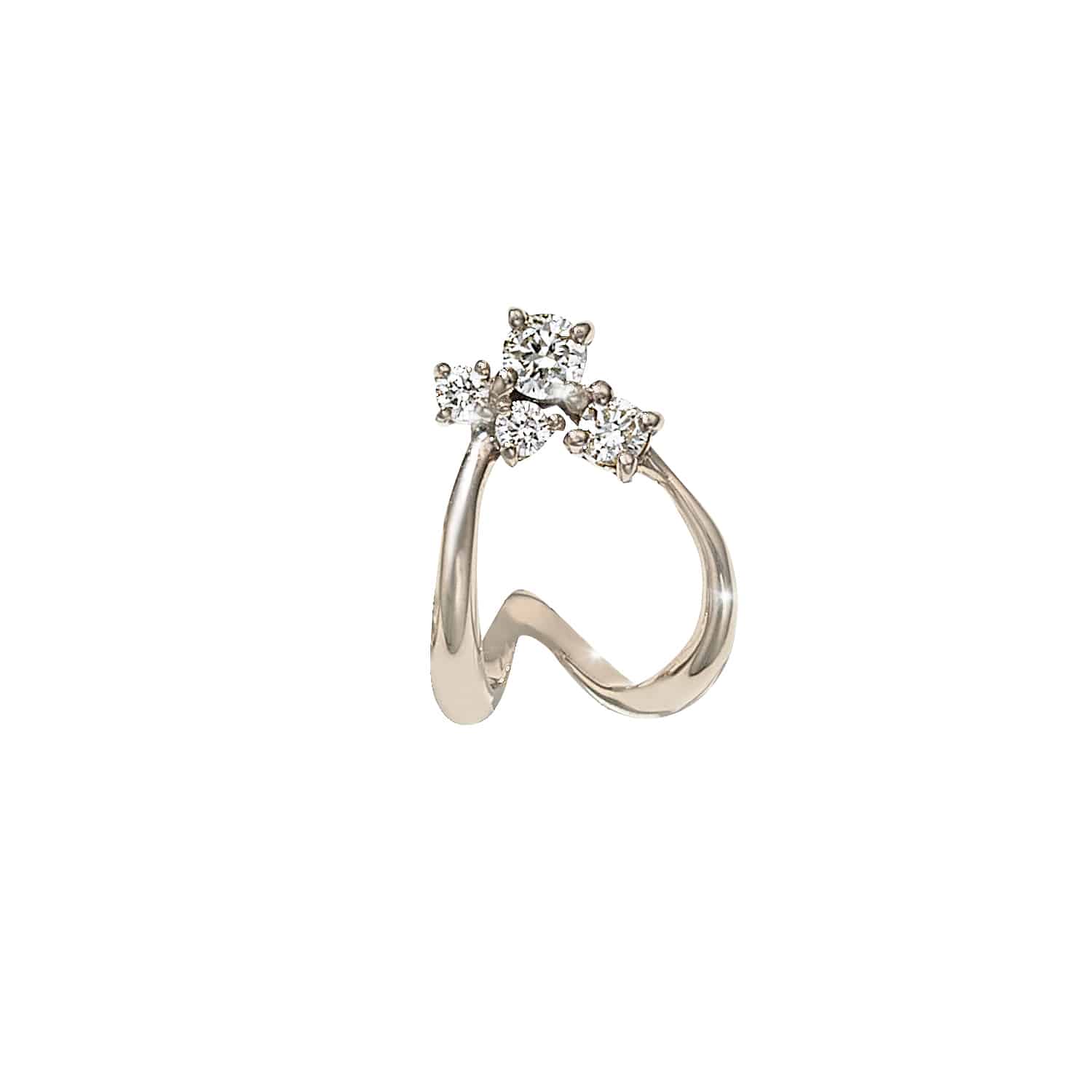 K18 EARTH GOLD ダイヤモンド ピアス シングル右用
