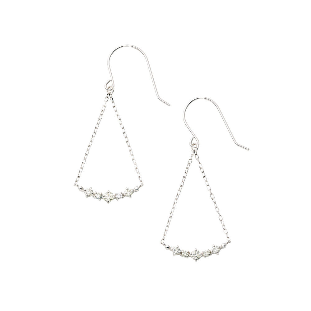 QIREINI H&C K18WG ダイヤモンドピアス