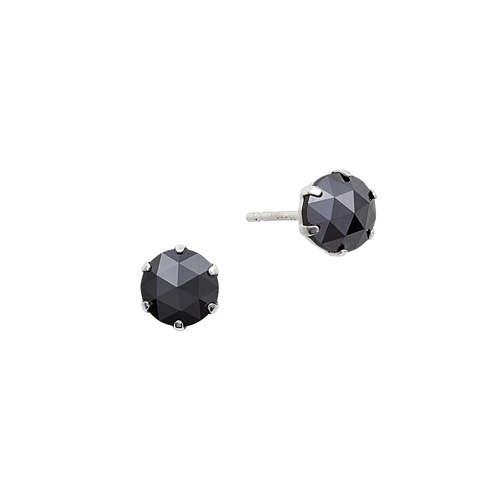 PT900 ブラックダイヤモンド ピアス