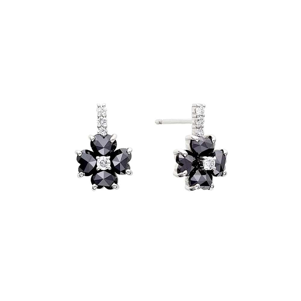 PT900 / 950 ダイヤモンド / ブラックダイヤモンド ピアス
