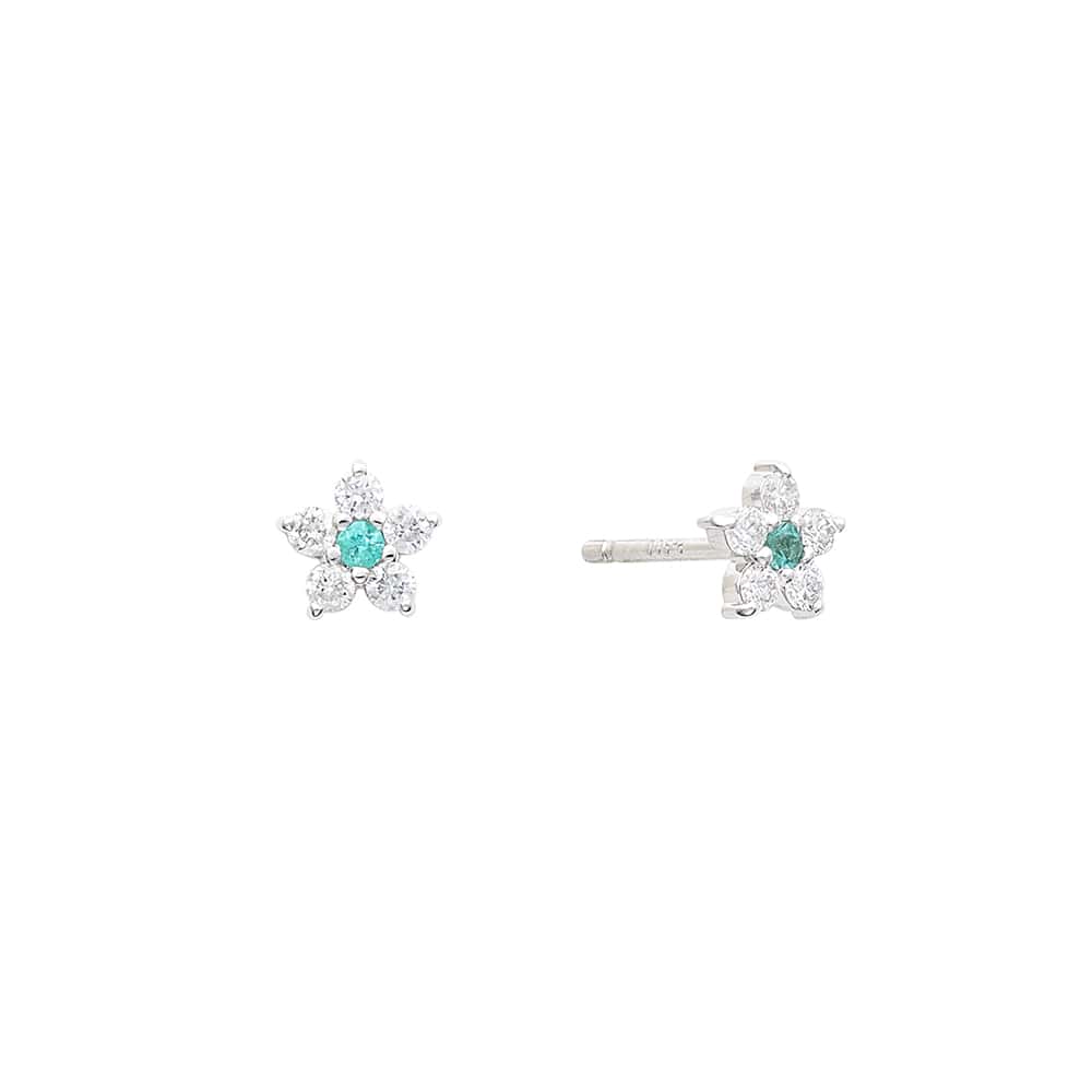 PT900 パライバトルマリン / ダイヤモンド ピアス
