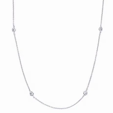ステーション ロング ネックレス シルバーカラー
